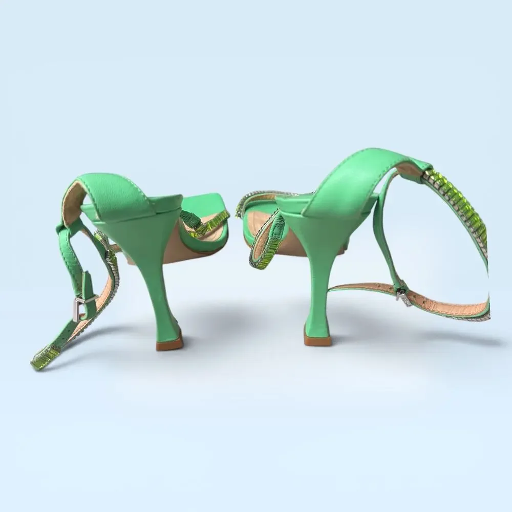 SCHUTZ green leather